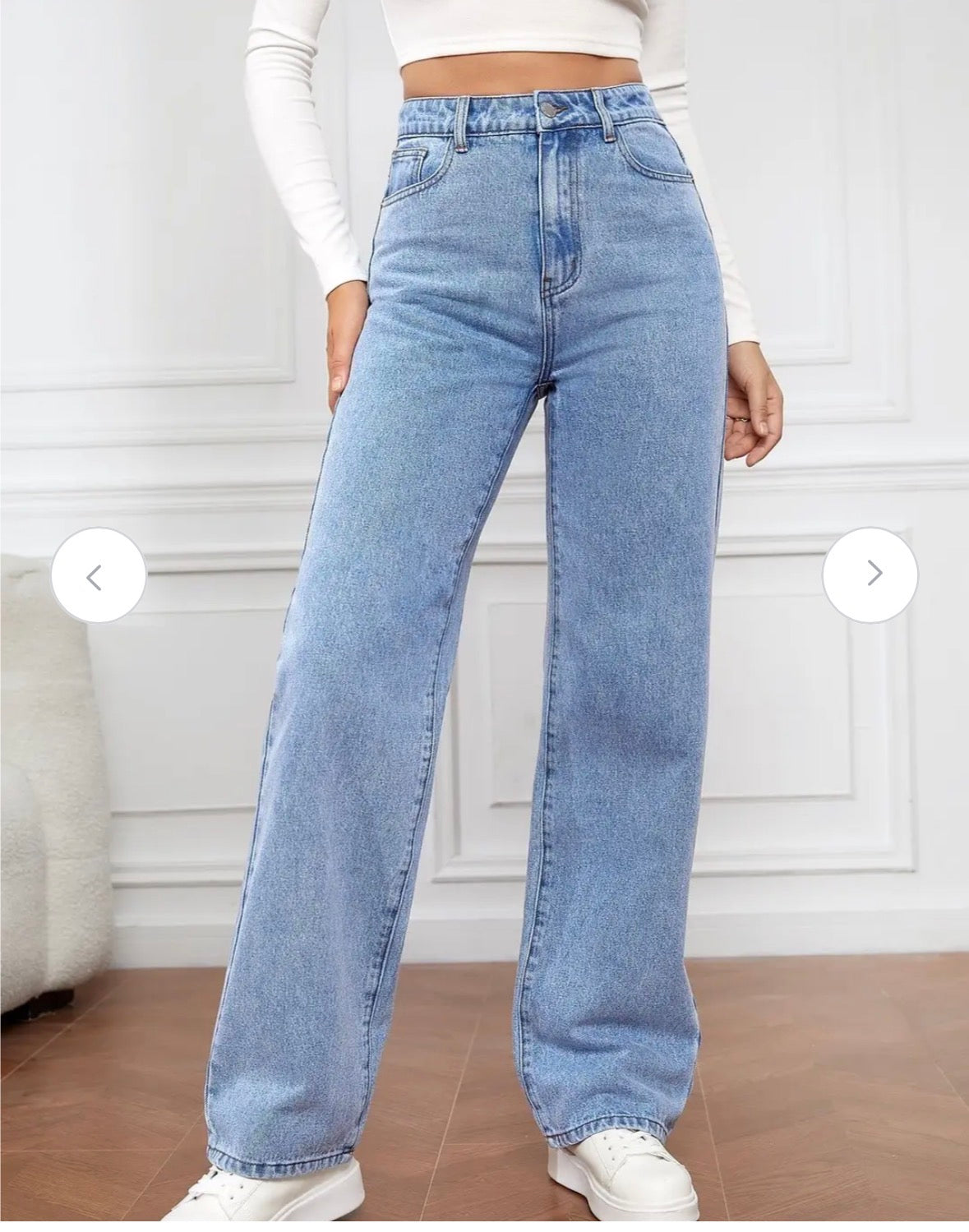 Girls baggy jeans and slim fit jeans assortment stock